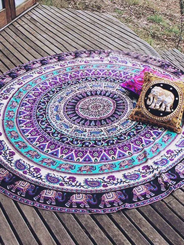 Round sun protection shawl beach towel