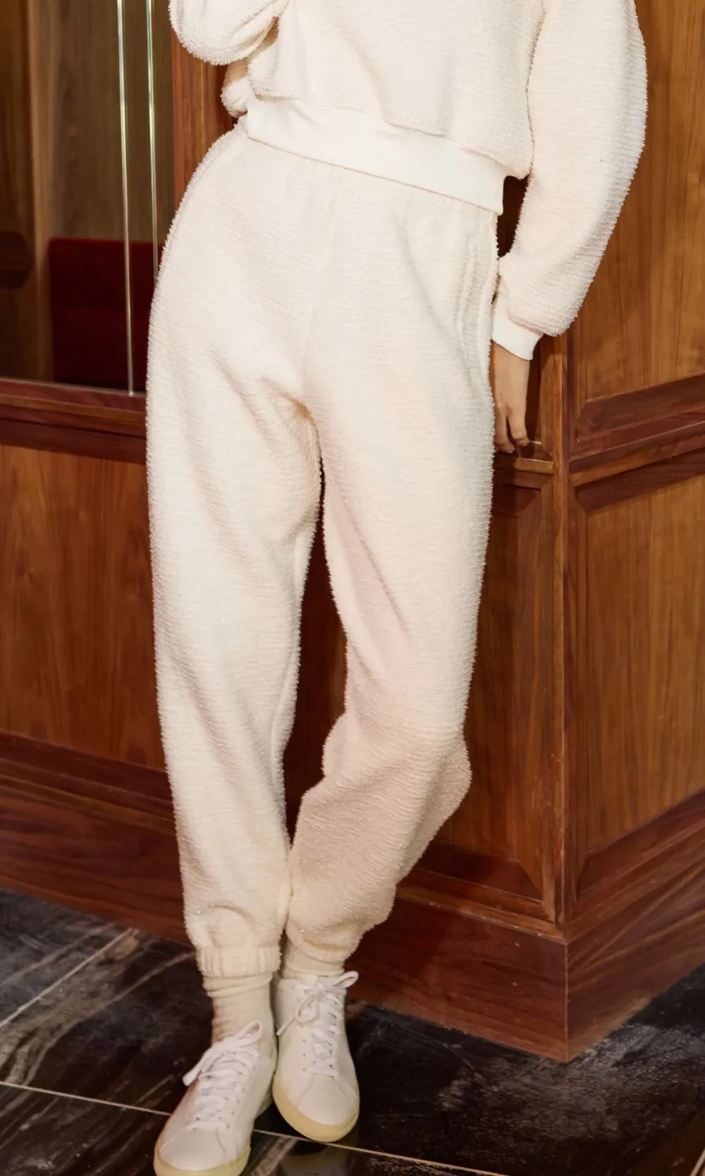 Elastic Waist Tweed Jogger