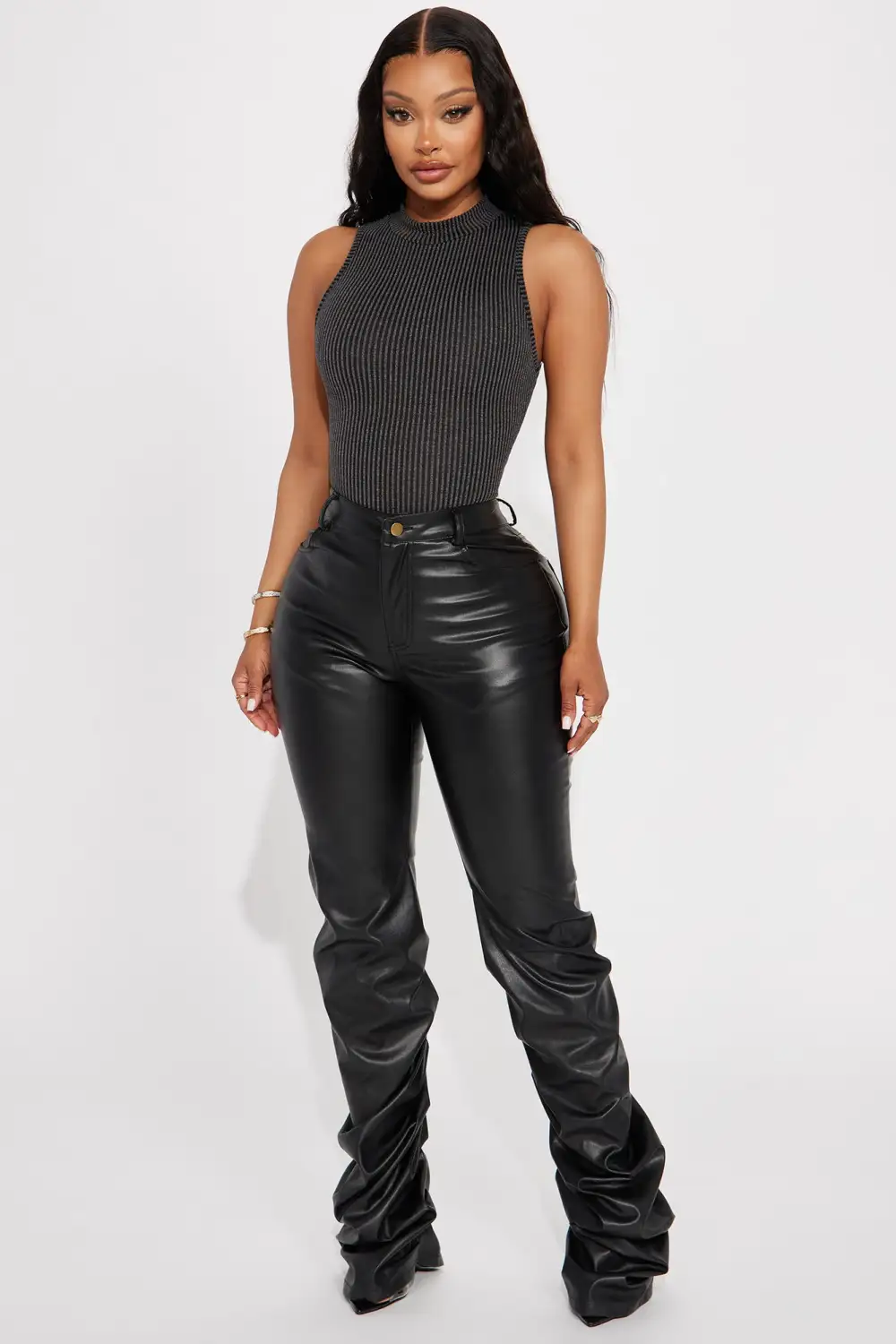 Denice Ribbed Bodysuit - Black
