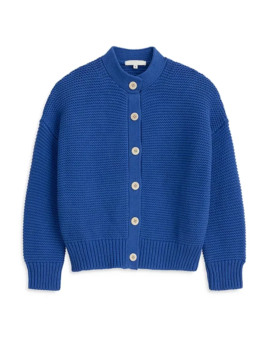 Casual Style Crewneck Cotton Cardigan