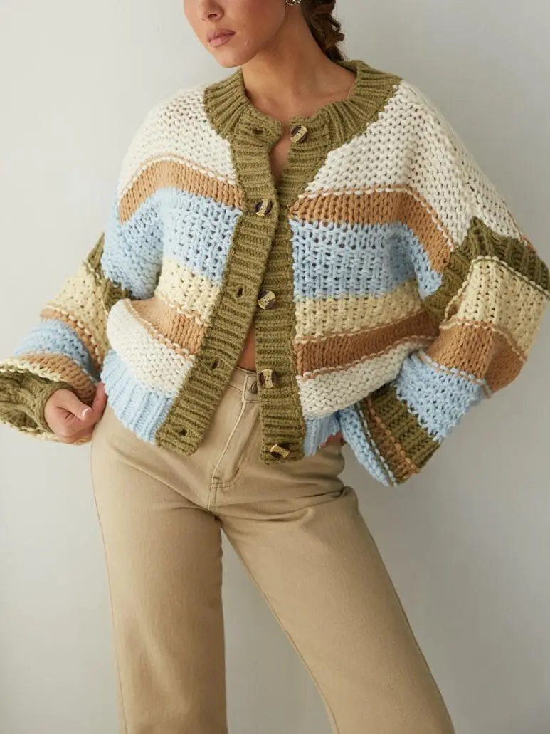 Shiloh Chunky Striped Cardigan