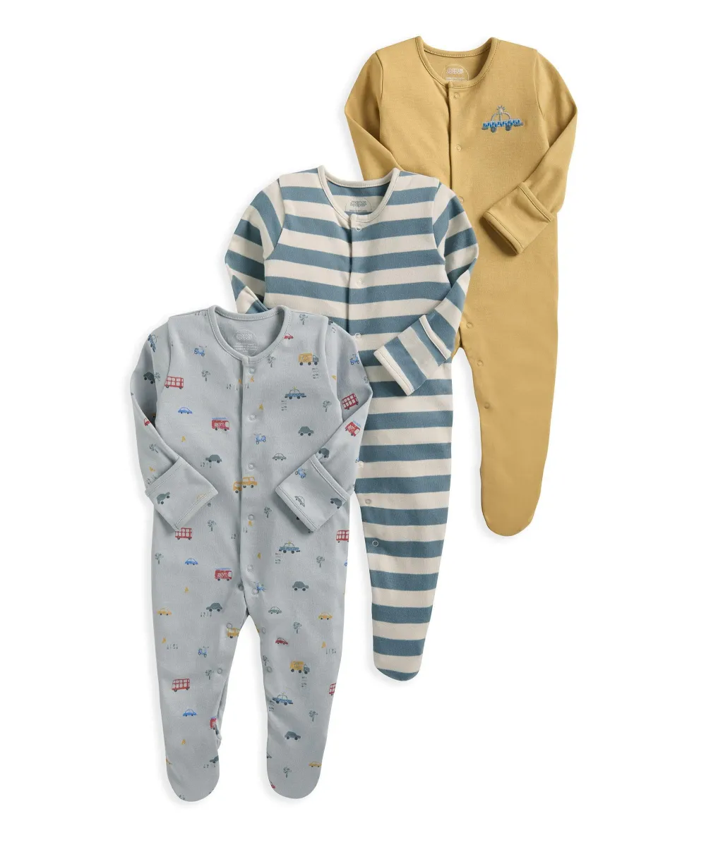 Transport Sleepsuits (Pack of 3)