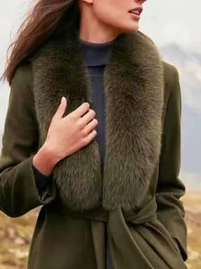 Casual Faux Fur Heavyweight Overcoat