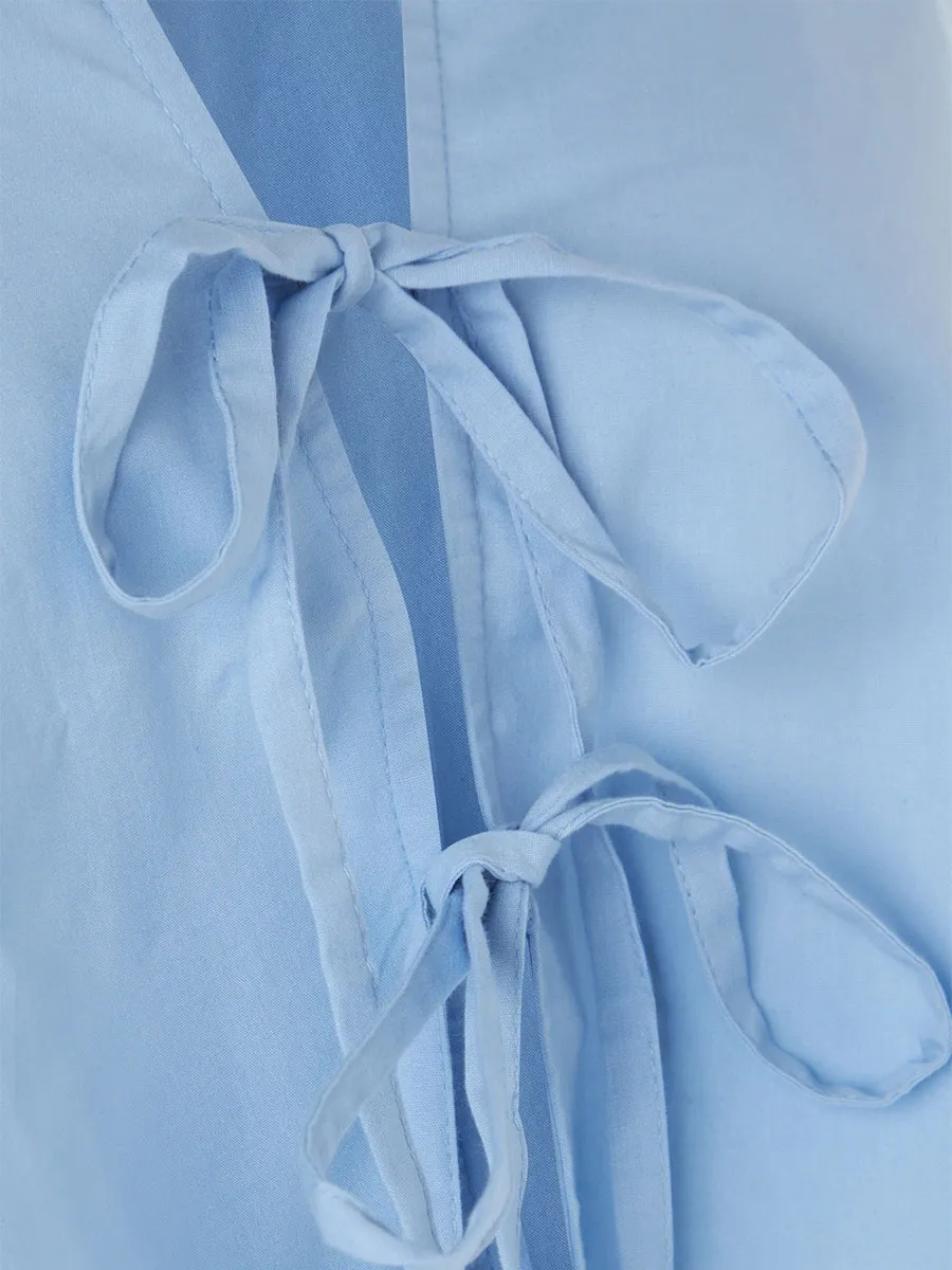 Women'S Oversized Drawstring-Accent Cropped Shirt