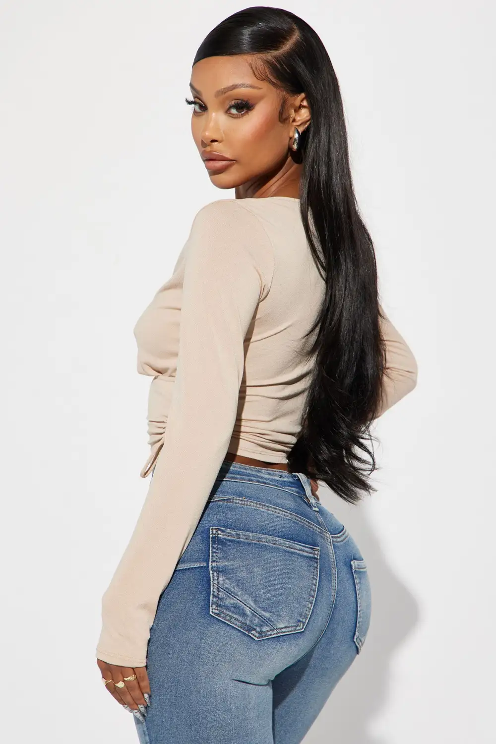 Shyann Surplice Top - Sand