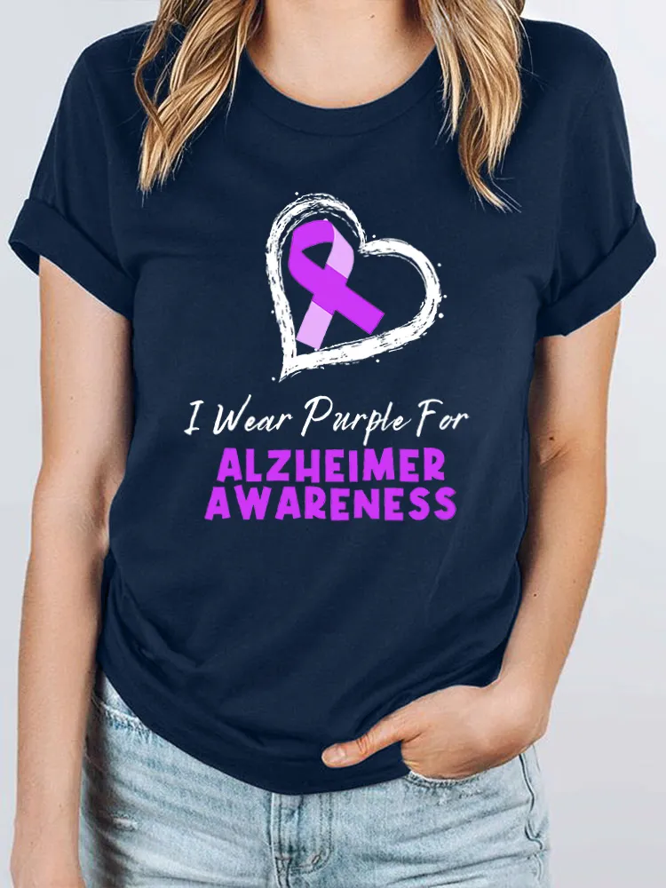 I Wear Purple For Alzheimer's Awareness Women's T Shirt