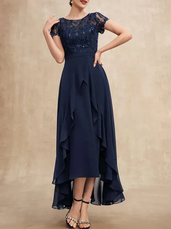Elegant Lace Chiffon Maxi Dress