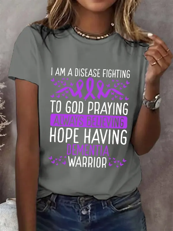Dementia Warrior Alzheimers Awareness Ribbon T-Shirt