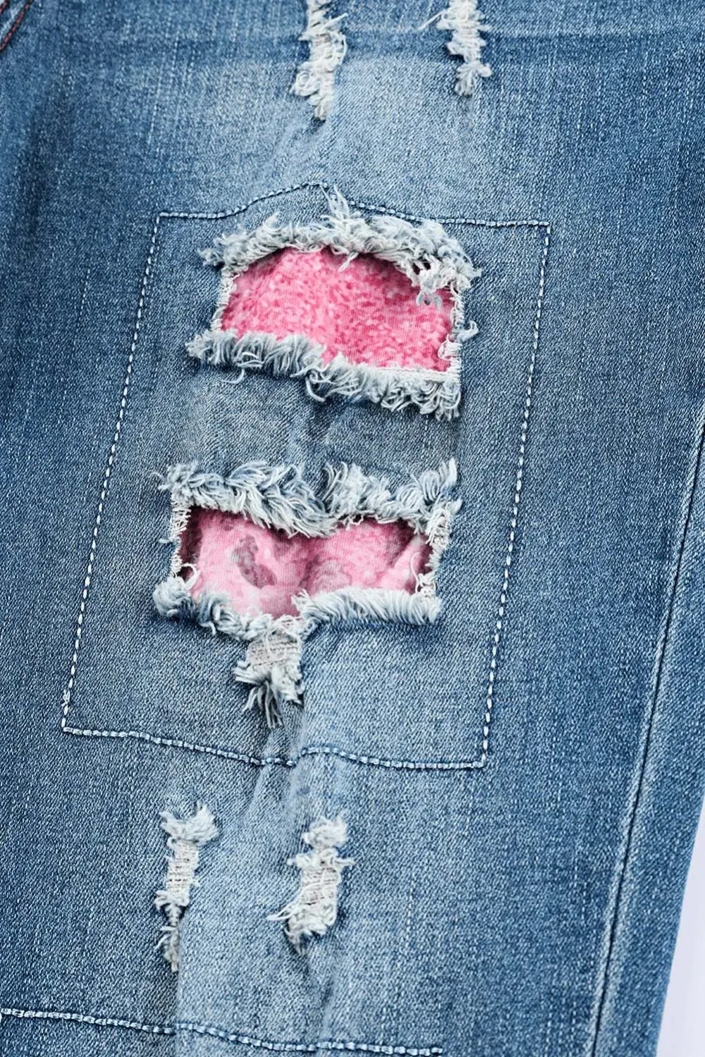 Ombre Pink Leopard Denim Jeans