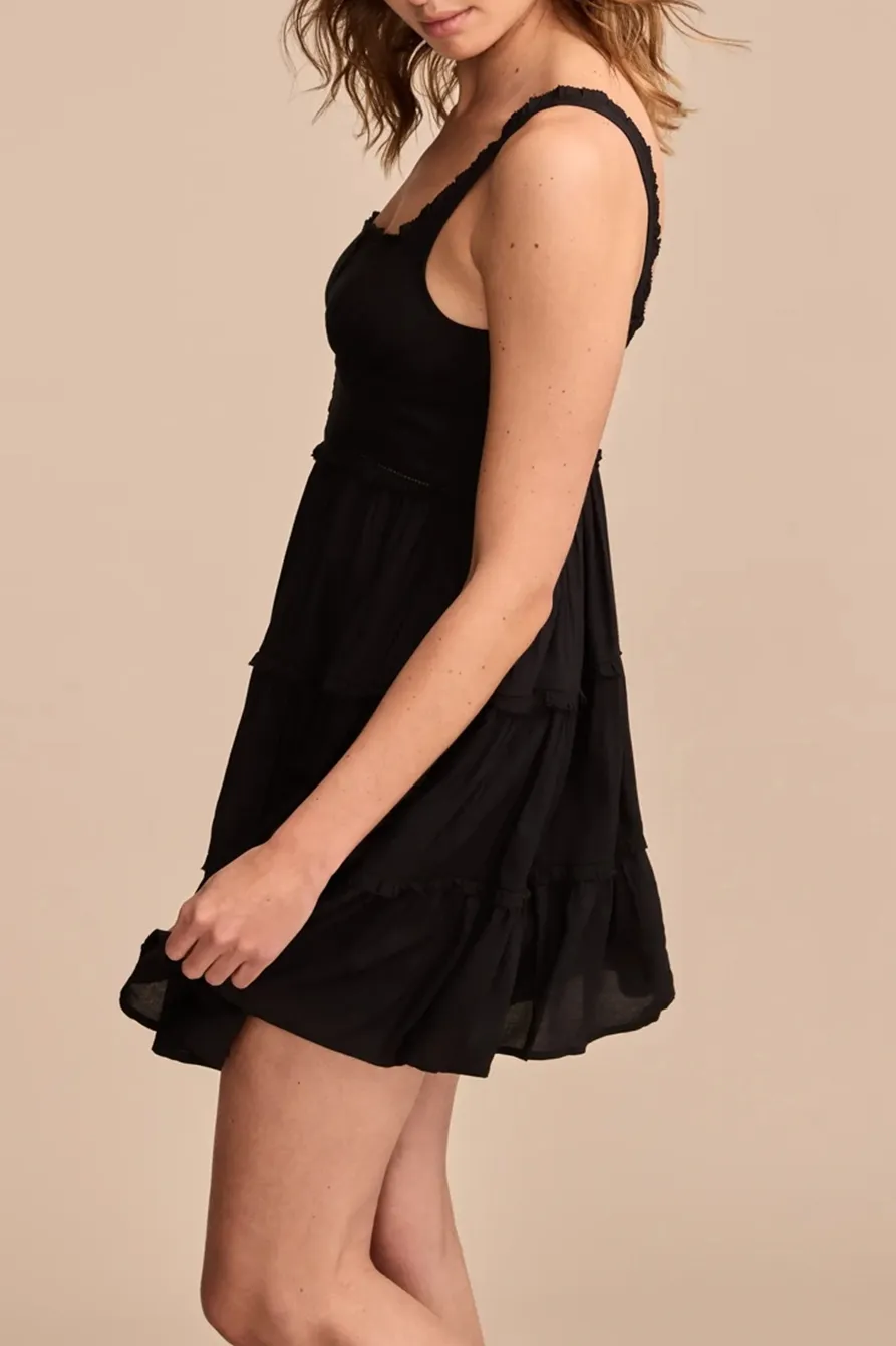 Tiered Ruffle Corset Midi Dress