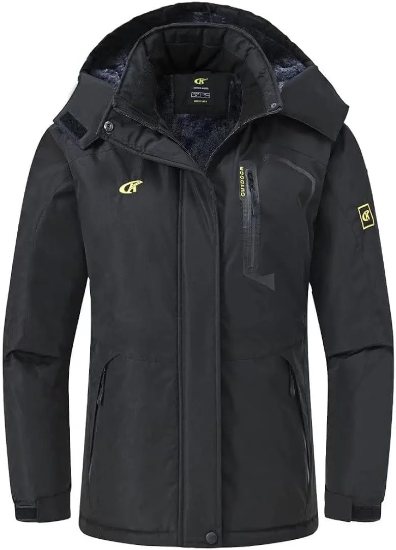 Women's Skiing Snowboarding Jackets Fleece Hood Mountain Snow Coat