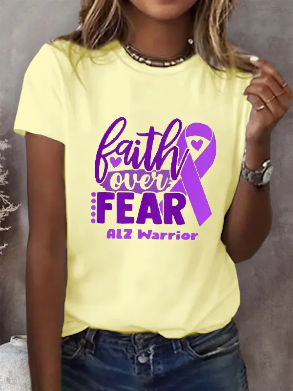 Faith Over Fear ALZ Awareness T-Shirt