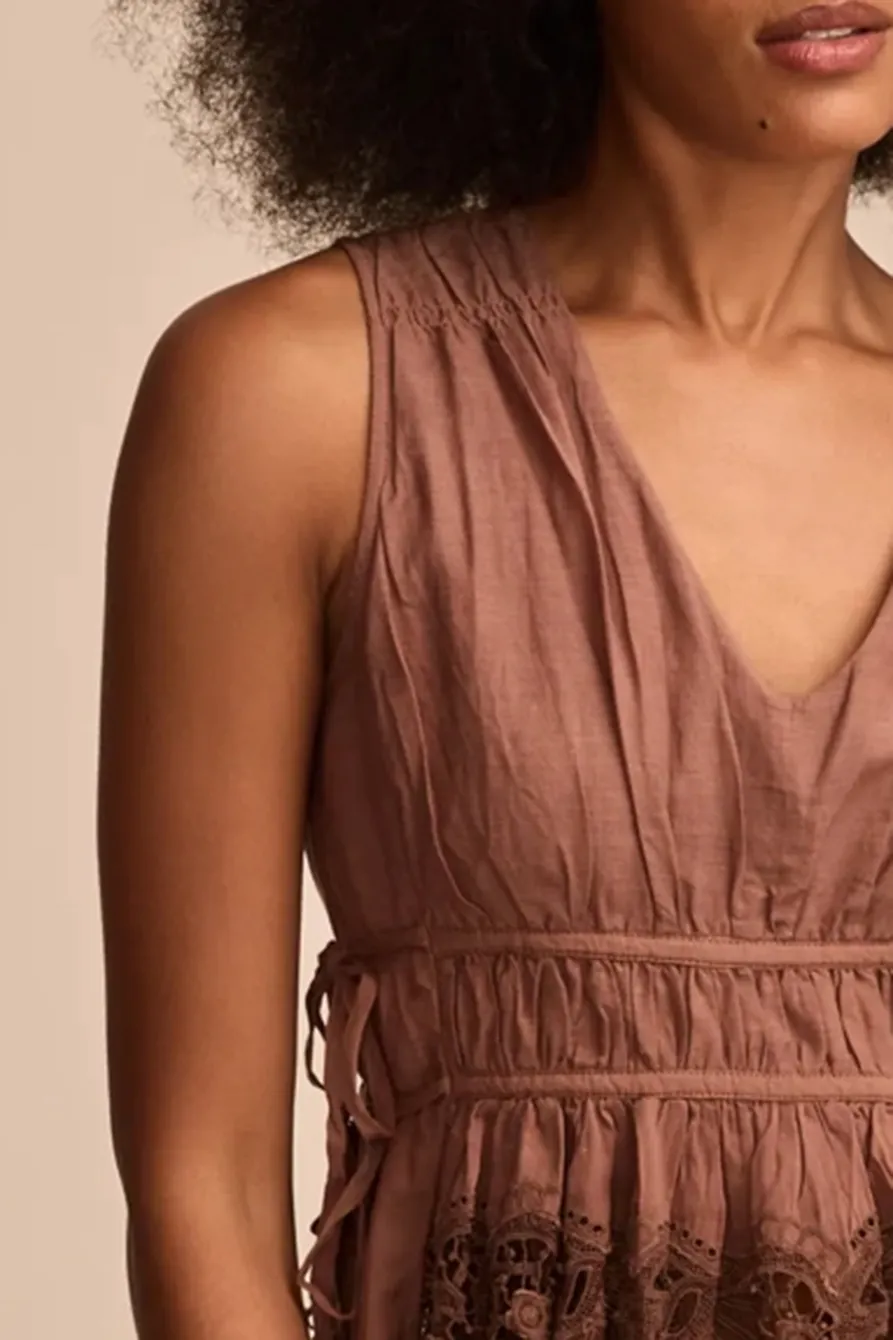 Aztec Lace Ruched Tank Top