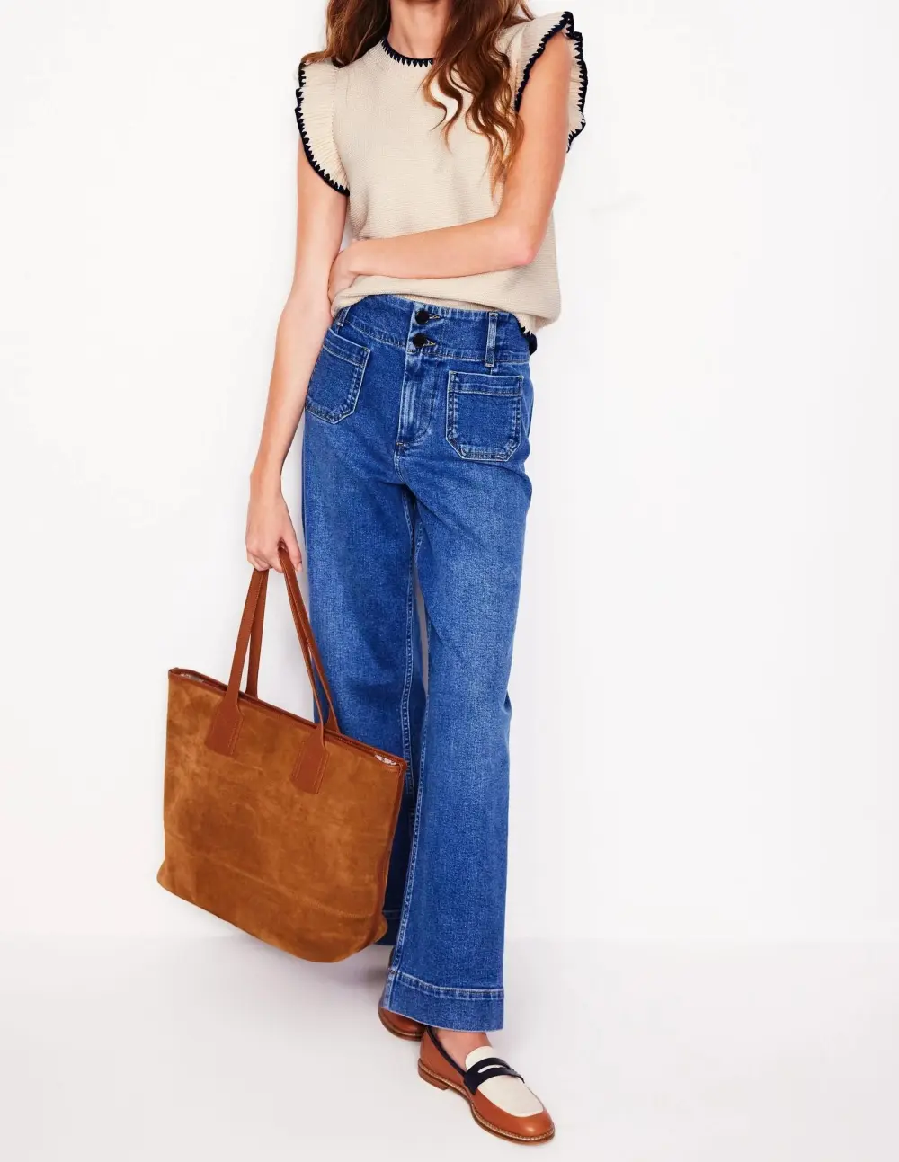 Crew Neck Stitch Detail Vest