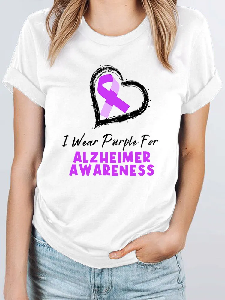 I Wear Purple For Alzheimer's Awareness Women's T Shirt
