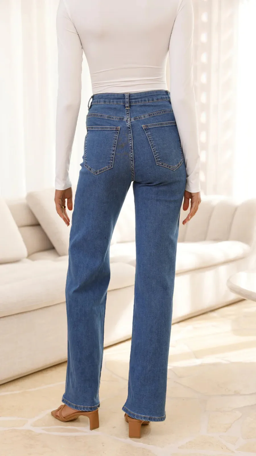 Stretchy Denim Material Jeans