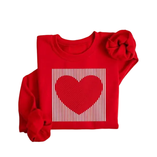 ❤️ Valentine's Day Retro Heart Graphic Sweatshirt | Cute Casual Pullover Top