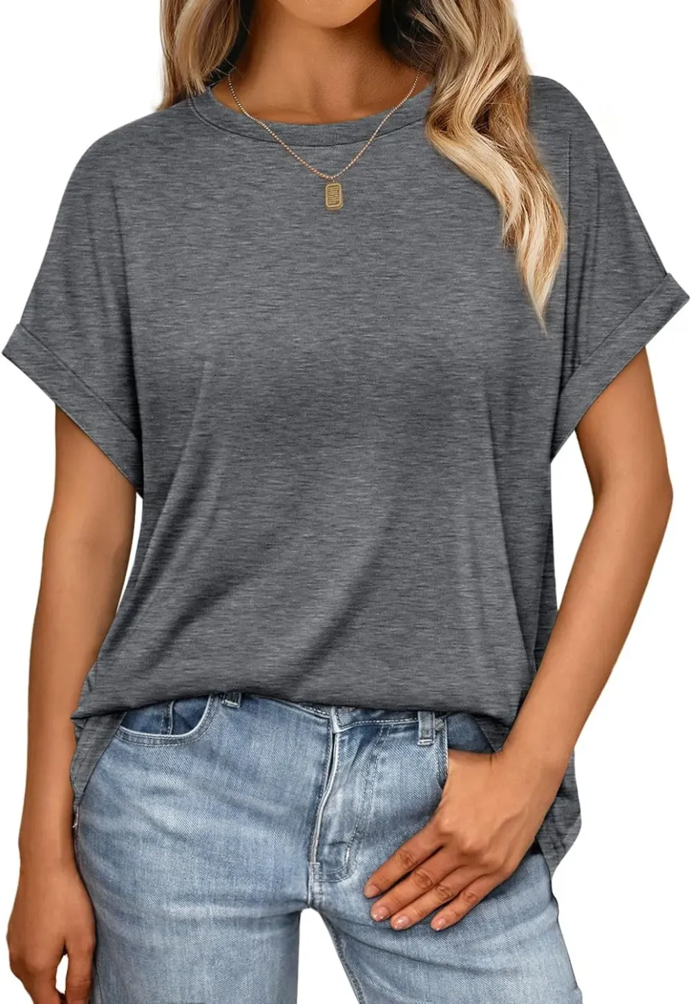 AUTOMET Women Tops Casual Basic T Shirts Loose Fit Crewneck Short Sleeve Summer Outfits