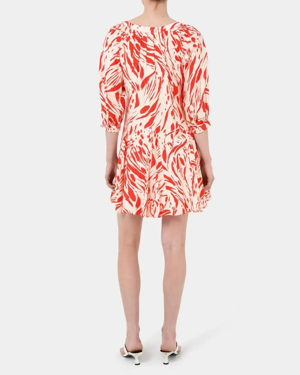 Abstract Animal Print V-neck Tie Skirt