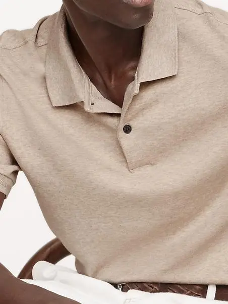 Men's Heather Camel Soft Cotton Polo Shirt