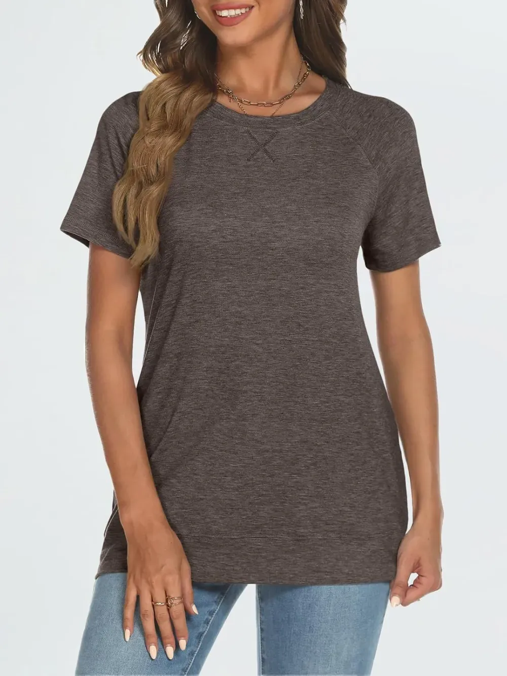 AUTOMET T Shirts Short Sleeve Crewneck Tees for Women Trendy Lightweight Soft Casual Summer Tops Clothes 2024