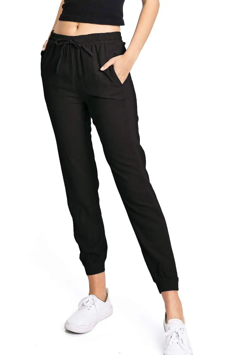 Drawstring Linen Joggers