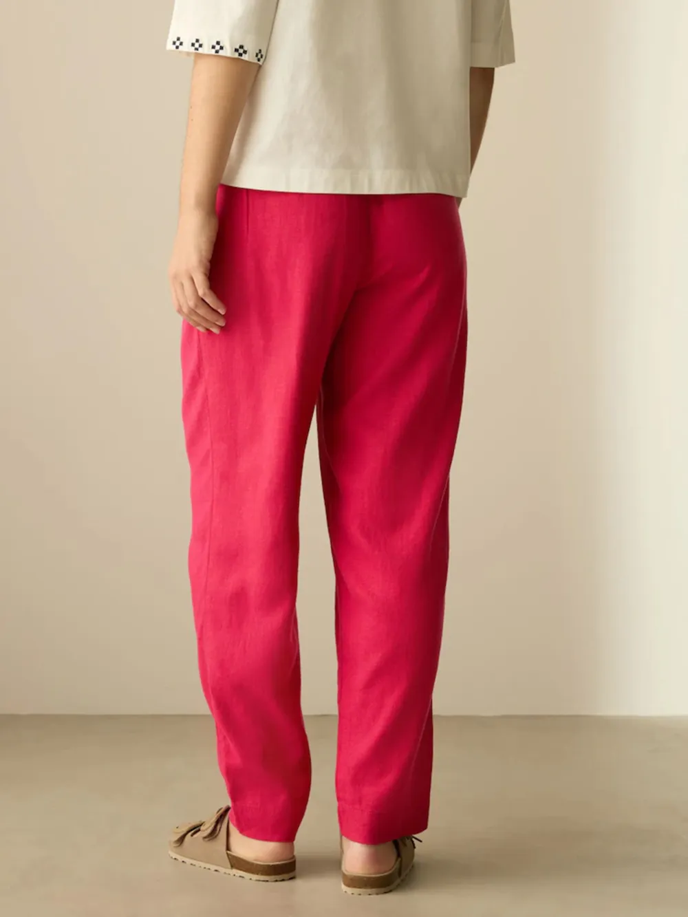 Natural Self-Cultivation Intelligent Barrel-Shaped Linen Pants