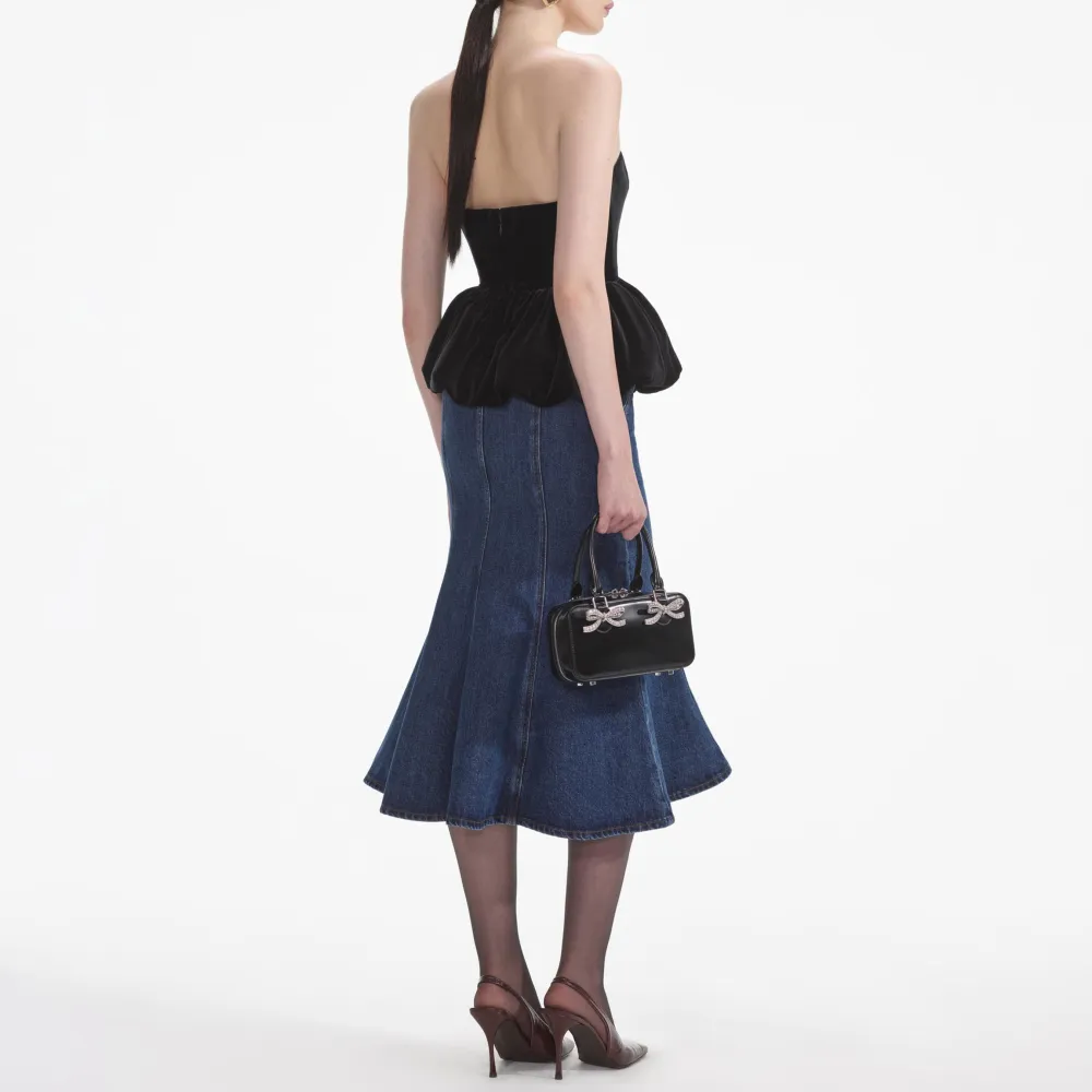 Black Velvet Bandeau Top