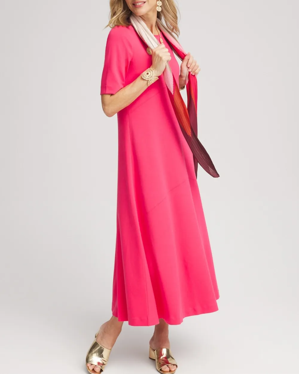 Black Short Sleeve Tiered Maxi Dress