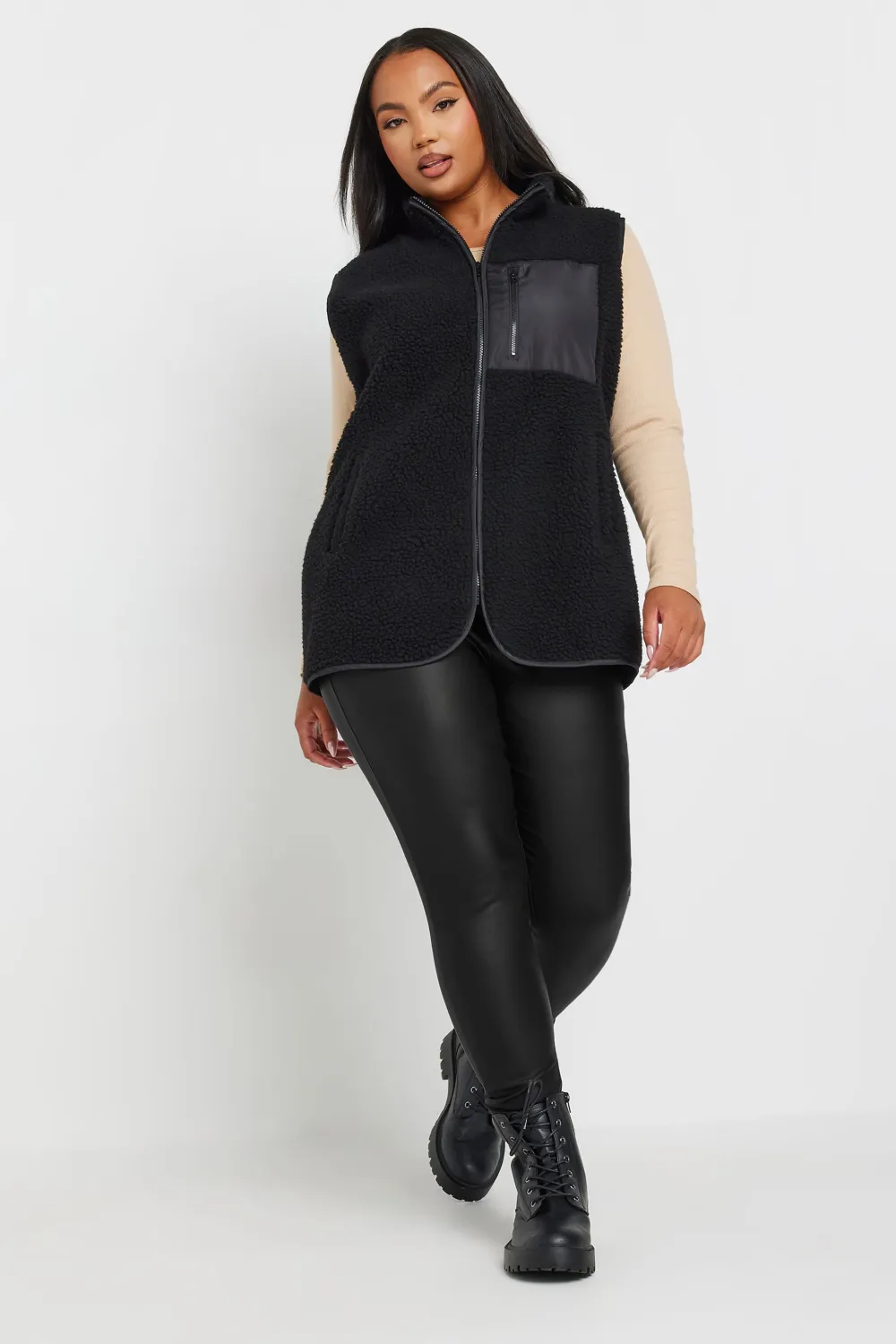 YOURS Curve Black Coated Skinny Stretch AVA Jeans