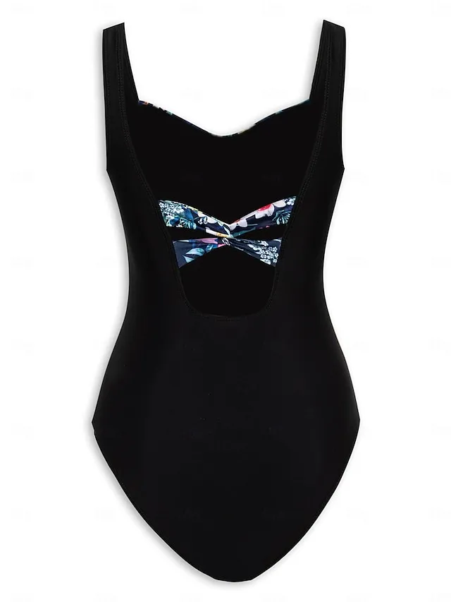 Cross Back Floral Onepiece Swimsuit