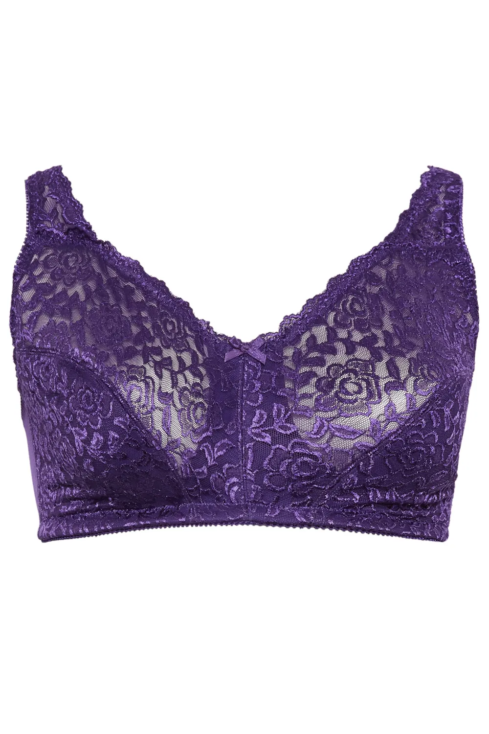 YOURS Curve Green Hi Shine Lace Non-Padded Non-Wired Full Cup Bra