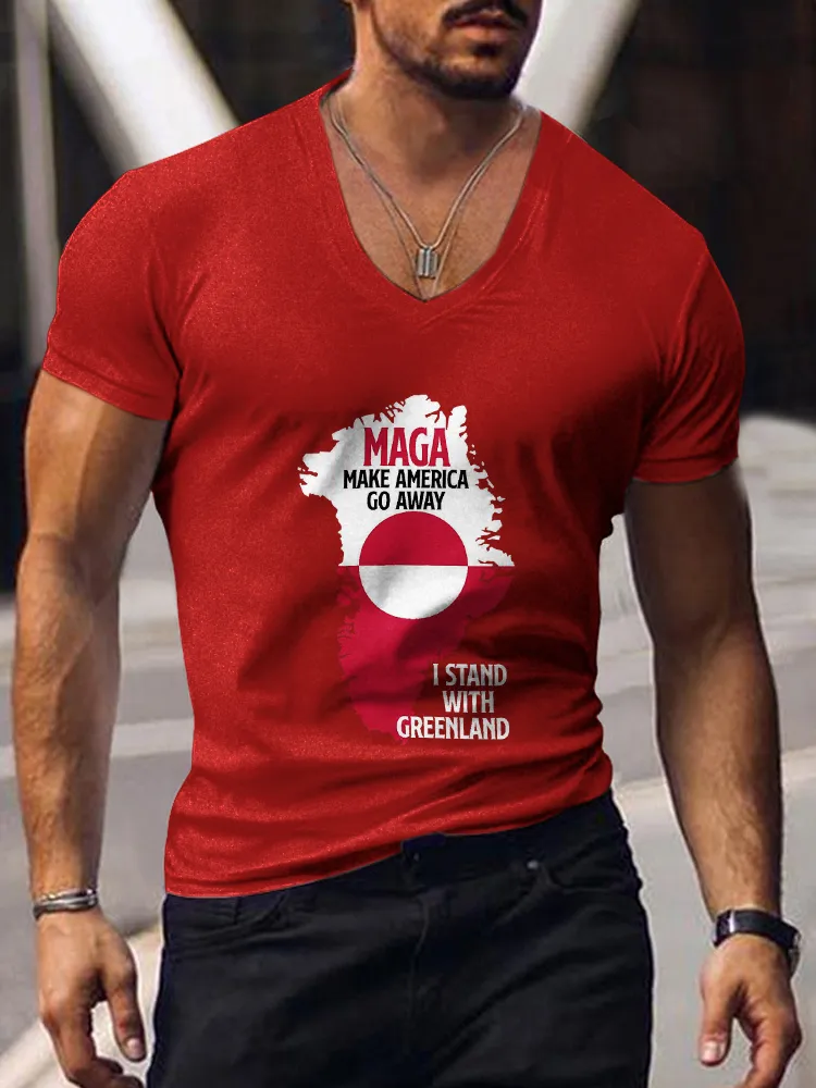 Men's MAGA Short Sleeves V-Neck Pure Cotton T-Shirt