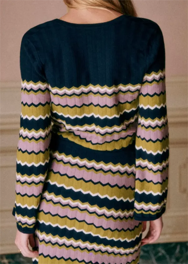 Patterned Button Front Knitwear