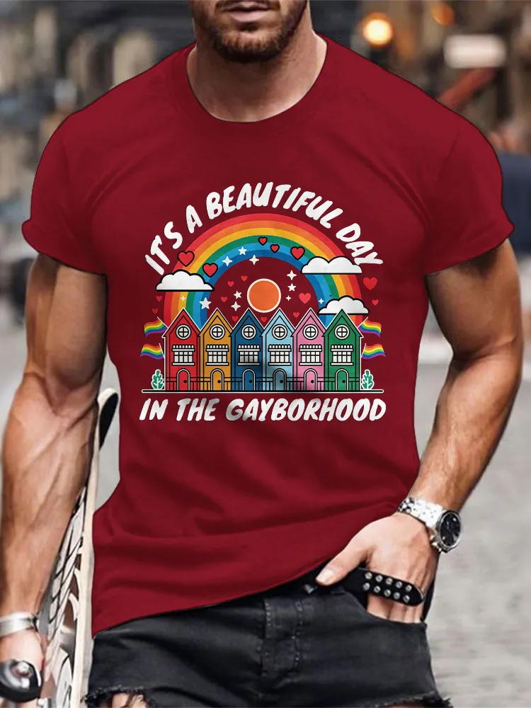 Men'S It'S A Beautiful Day In The Gayborhood T-Shirt