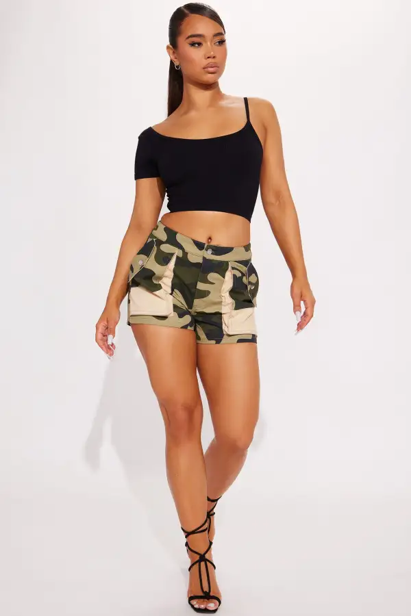 Illianna One Shoulder Top - Black