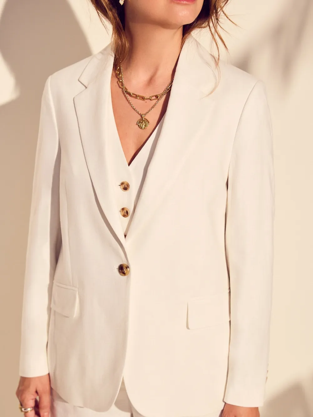 Linen White Suit Jacket