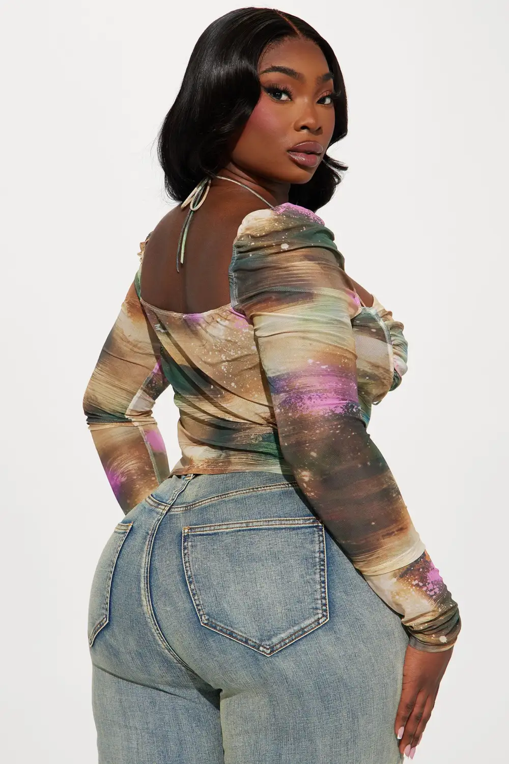 Venus Mesh Corset Top - Taupe/combo