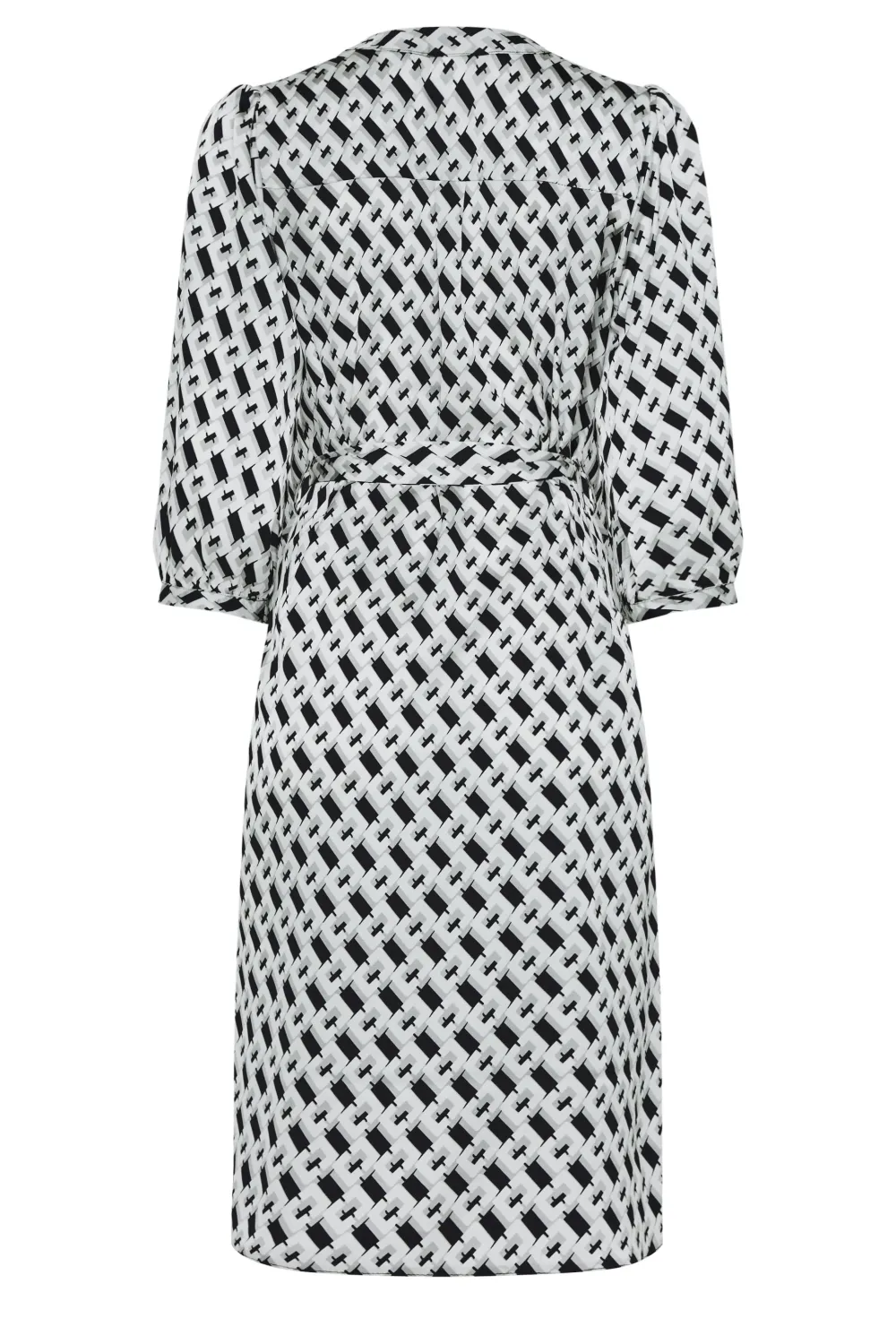 M&Co Black Geometric Print Satin Tunic Dress