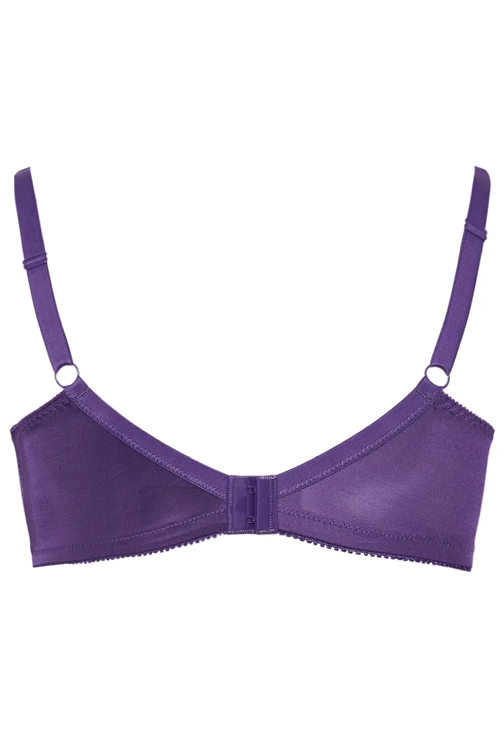 YOURS Dark Purple Hi Shine Lace Non-Padded Non-Wired Full Cup Bra