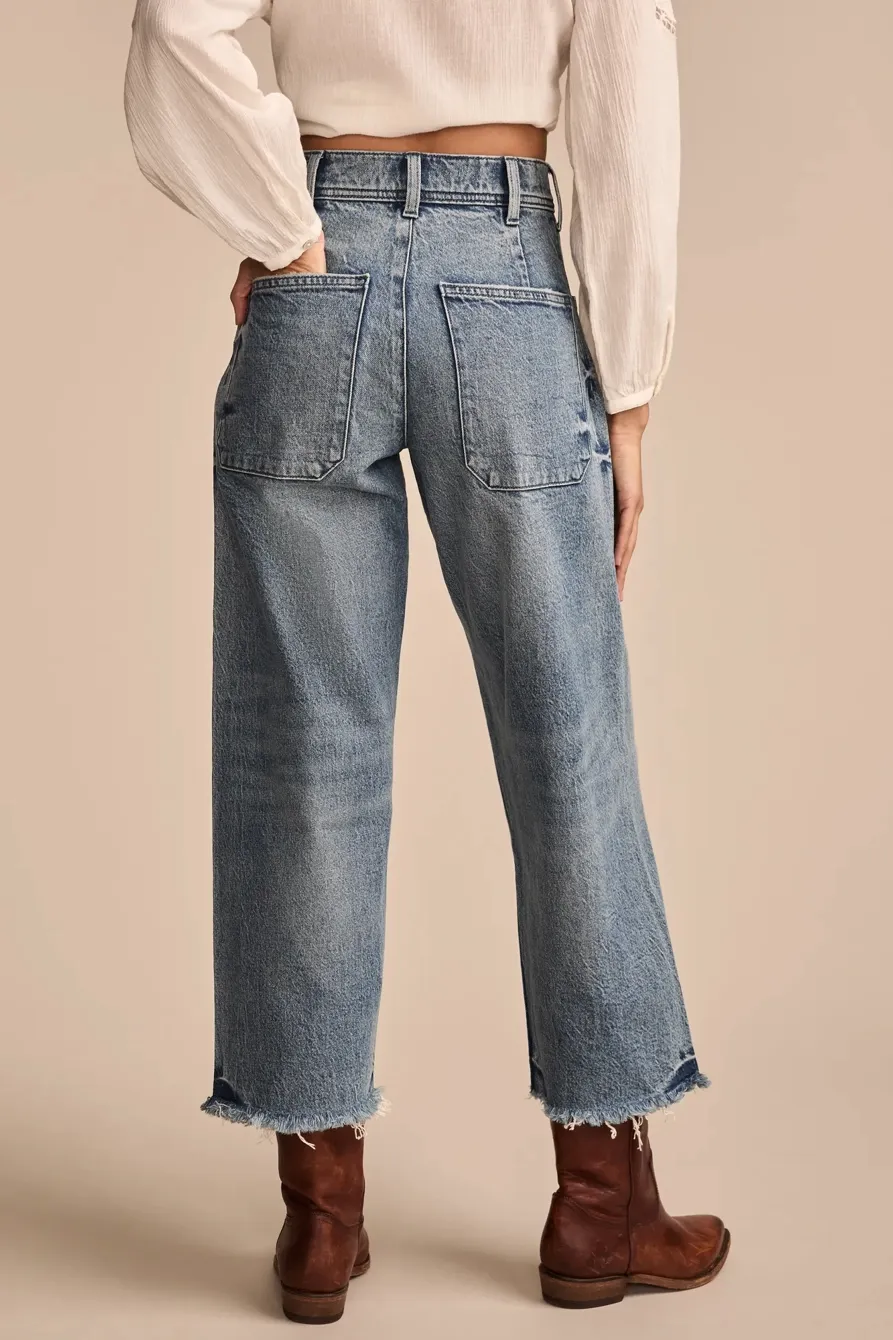 Lucky Legend Crop Patch Pocket Wide Leg
