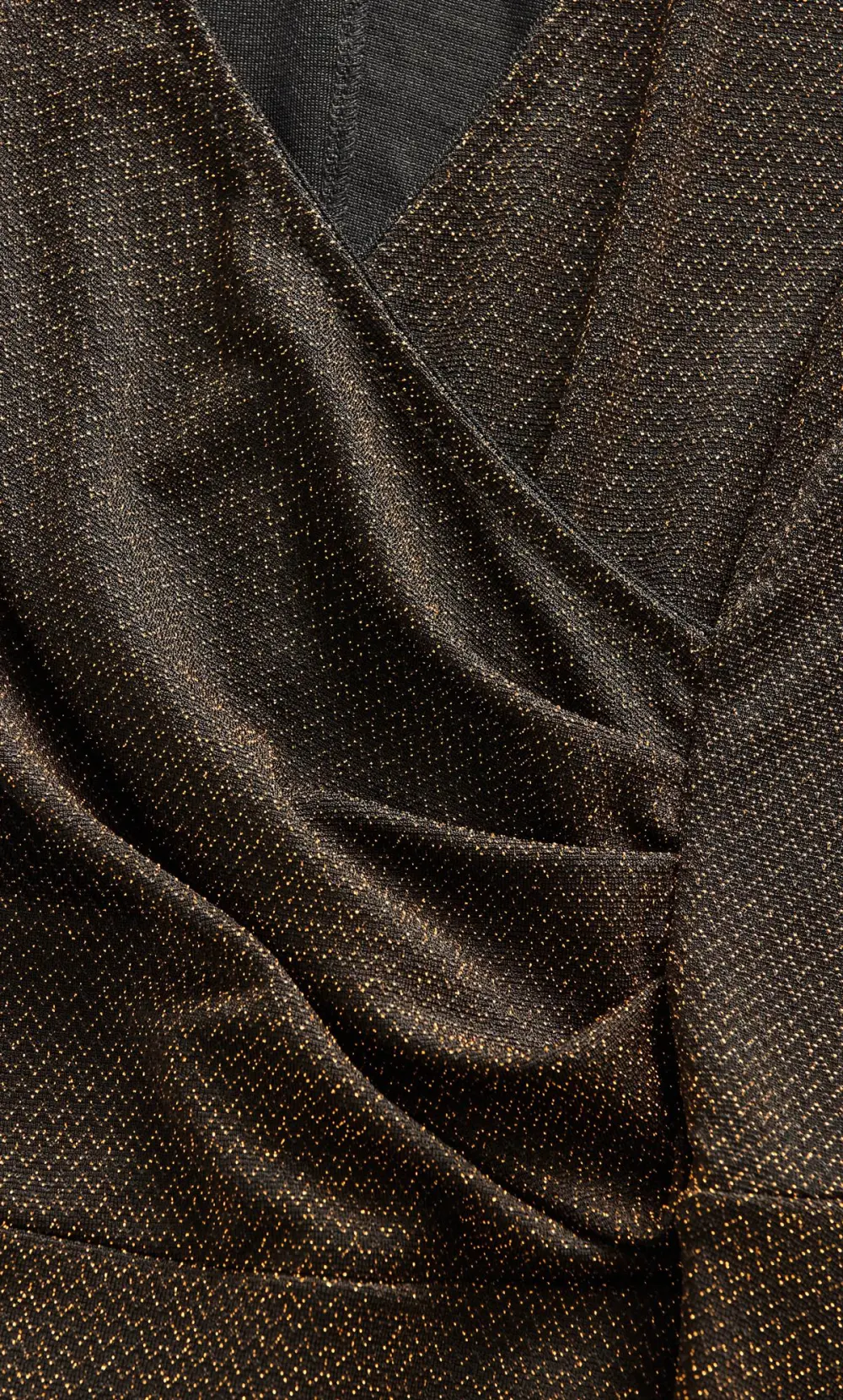 Evans Black & Gold Lurex Shimmer Wrap Top