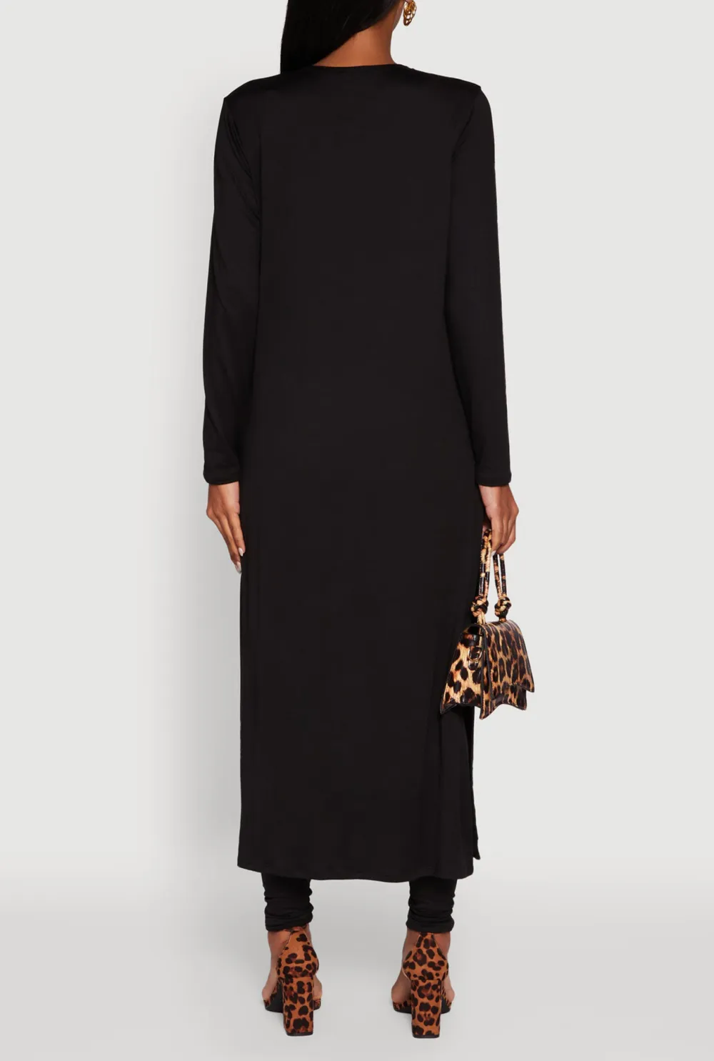 Solid Color Long Cardigan