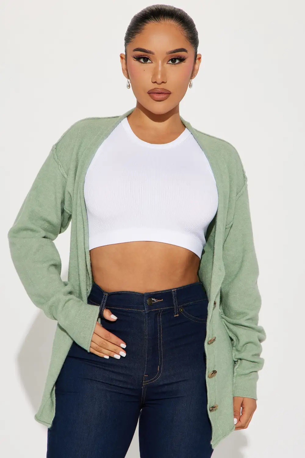 Pure Intentions Cardigan - Sage