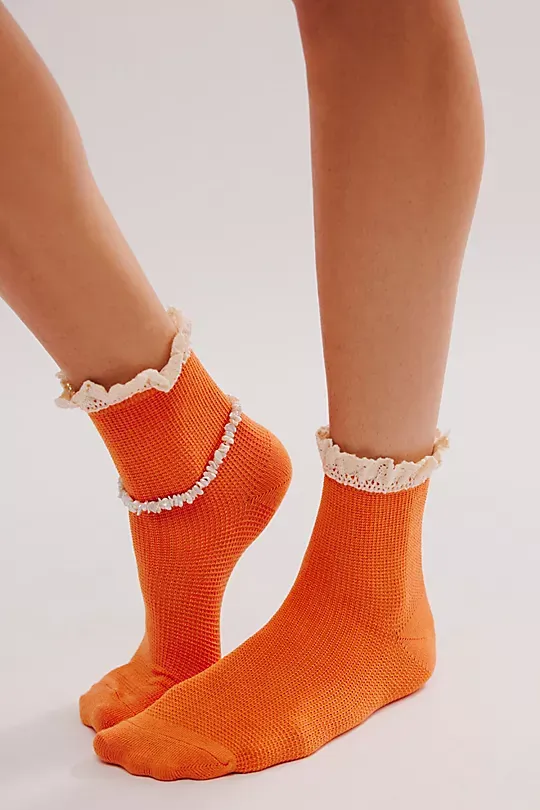 Waffle Knit Ankle Socks