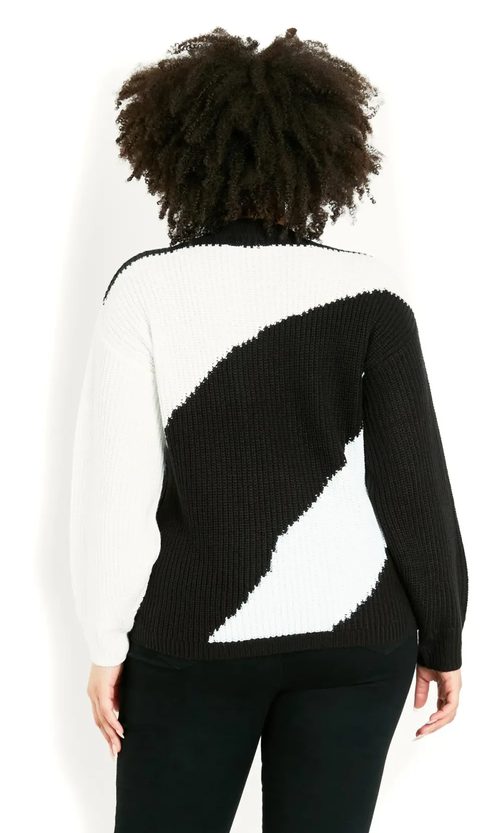 Evans Black Mono Colour Block Jumper