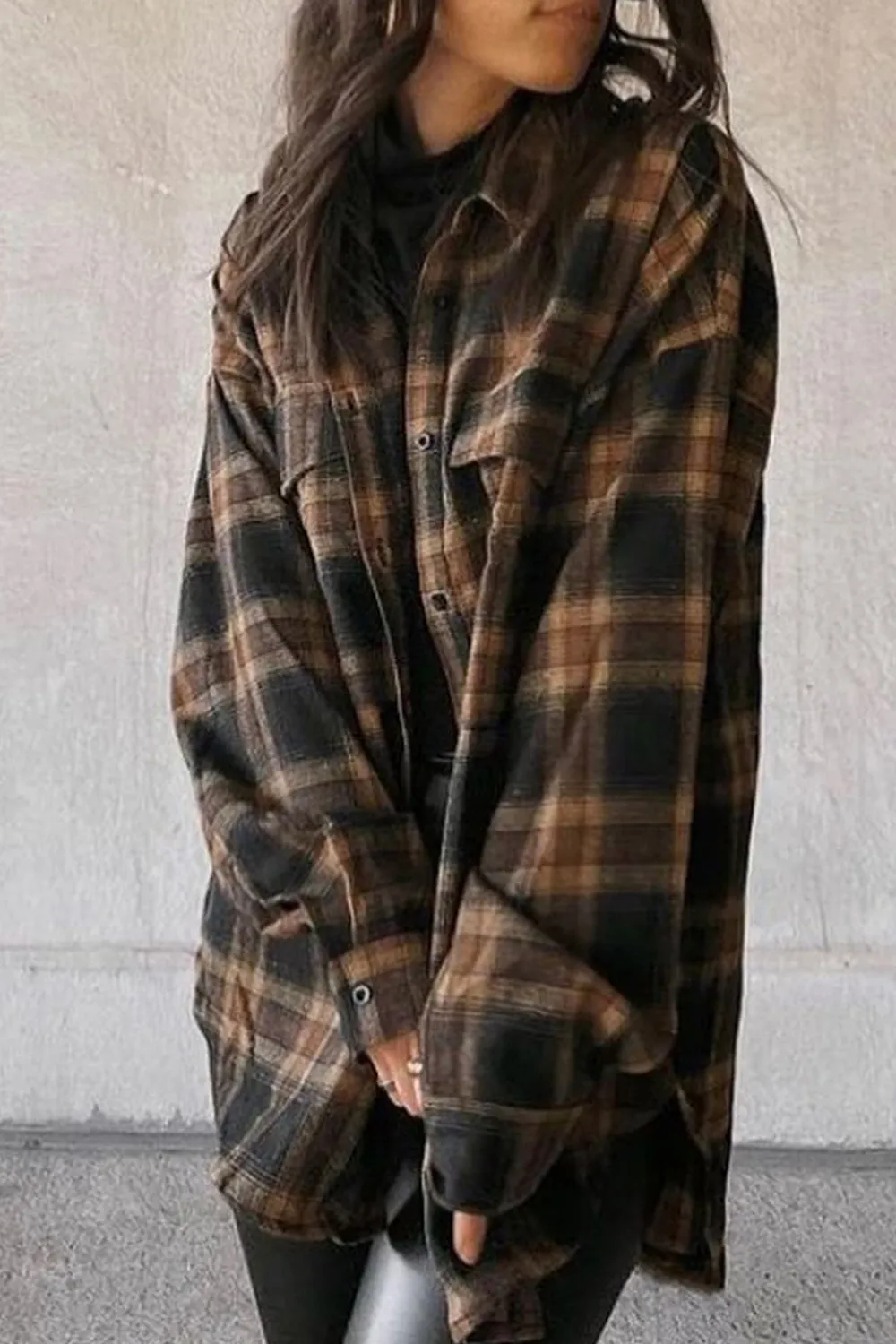 Brown And Black Flannel Plaid Shirt