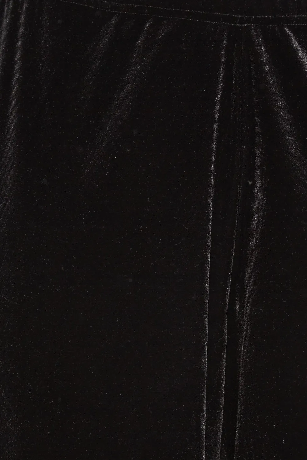 YOURS Curve Black Velvet Stretch Wide Leg Trousers