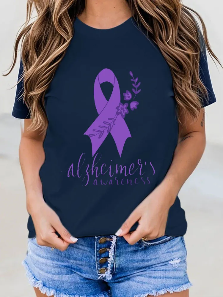 Women's Alzheimer's Awareness Print T-Shirt