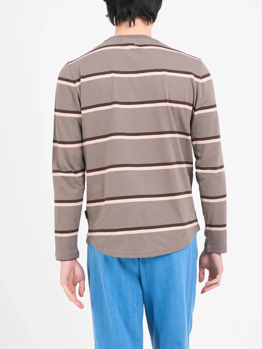 Brown Crew Neck Long Sleeve T-Shirt